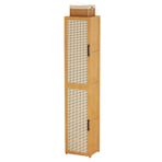 İnce Bambu Dikey Ayakkabılık - Küçük Alanlar için Köşe Kapılı Uzun Yerden Tasarruf Sağlayan Bağımsız Dolap (30-33-188 cm) - Ayakkabı giymek için ideal