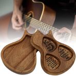 İnce Cilalı Gitar Seçim Seti, 3 Adet Zeytin Ağacı Seçimi, Gitar Çalmak Için Dayanıklı Akasya Kutusu