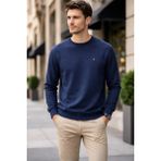 İnce Moda Giyim Erkek Basic Bisiklet Yaka Uzun Kollu Sweatshirt - Mavi - XL