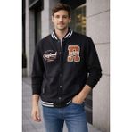 İnce Moda Giyim Erkek Kolej & Dik Yaka Fermuarlı Günlük Ceket – Modern Casual Kombin - Siyah