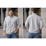 İnce Moda Giyim Erkek Kolej & Dik Yaka Fermuarlı Günlük Ceket – Modern Casual Kombin - XL - Gri