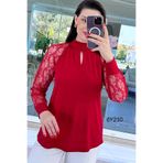 İnce Topuk Boğazlı Kolları Tüllü Sandy Bluz 6y210