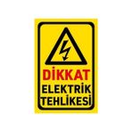İncedal Uyarı Levhası : Dikkat Elektrik Tehlikesi (20 x 30 cm 3 mm Dekotalı)