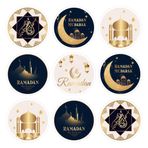Incholl Siyah altın ramazan çıkartmalar 180 adet ramazan siyah altın yuvarlak Sticker kiti siyah altın ramazan dekorasyon ramazan parti malzemeleri iyilik