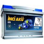 İnci 12 V 75 Ah Amper EFB Max Tigris 750 A EN Akü Start Stop Akü