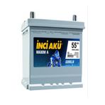 İnci 12 volt 55 AMPER "DAR" TİP TERS KUTUP BAŞ İNCİ AKÜ.!! YENİ ÜRETİM.!!