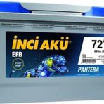 İnci Akü EFB Pantera 2021 12 V 72 Ah 680A cca Start-Stop Araç Akü