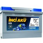 İNCİ AKÜ (Start-stop) Efb Pantera 12v 72ah 680cca - Eski Akü İadesiz