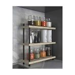 Inci Baharatlık, Mutfak Rafı, Çok Amaçlı Raf, 3 Katlı , Metal Ayaklı, Organizer, 40 cm - Traverten