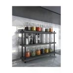İnci Baharatlık, Mutfak Rafı, Çok Amaçlı Raf, 3 Katlı , Metal Ayaklı, Organizer, 60 Cm Sis Gri