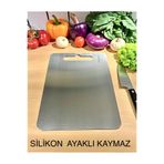 İnci Çelik Çelik ekmek tahtası silikon ayaklı kaymaz Çelik sebze kesim tahtası