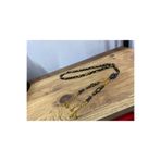 inci çiçek ÖZEL TASARIM TESBİH SİAYAH GOLD İŞLEMELİ KURT SİMGELİ