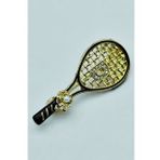İnci Detaylı Tenis Raketi Broş