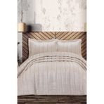 Inci Dolgulu Kadife Çeyizlik Çift Kişilik Yatak Örtüsü Bej - 260 x 270 cm