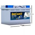 İnci EFB Tigrisi 12 V 75 Ah Start Stop Akü