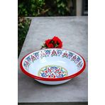 İnci Emaye 24 Cm Emaye Kase Tabak, Çukur Tabak, Salata Tabak, Cips Tabak