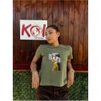 Inci Küpeli Billie Eilish / Kadın Haki Renk T-Shirt