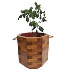 inci mobilya ahşap ahşap saksı 8 köşe 40x40x40cm. teak