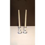 İnci Mum İkili Yaldızlı Şamdan 2x25 cm Krem Mum