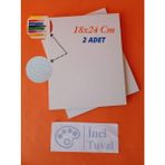 İnci Tuval 18 x 24 cm Pres Mdf Plaka 2 Adet Yüzey Dokulu Kompozit Boyanabilir Mdf Kalınlık 5 mm