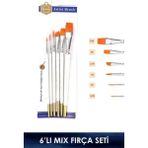 İnci Tuval 6'lı Mix (Suluboya-Akrilik-Yağlı Boya) Fırça Seti