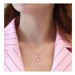 İnci ve Çiçek Motifli Rose Gold Kaplama Gümüş Kolye