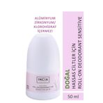 INCIA %100 Doğal Roll On Deodorant Hassas Ciltler İçin Ter Kokusu Önleyici Leke Yapmayan 50 ml