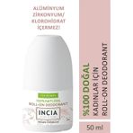 INCIA %100 Doğal Roll On Deodorant Kadınlar İçin Ter Kokusu Önleyici Leke Yapmayan 50 ml