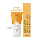 INCIA %100 Doğal Yüz Güneş Kremi Leke Karşıtı Mineral Filtreli Yüksek Koruma SPF 50+ UVA UVB 50 ML