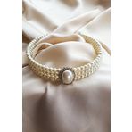 İNCİLİ CHOKER TASMA KOLYE GOLD