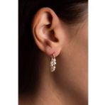 İncili Halka Küpe Rose 925 Gümüş