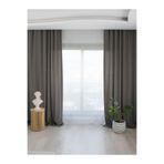 İNCİLİFE Antrasit Gri Pilesiz Büzgülü Ekstraforlu Keten Fon Perde, 150x260 cm PASHA
