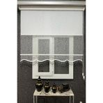 İNCİLİFE Çift Mekanizmalı Tomurcuk Dal Desenli Tül ve Stor Perde, 100 x 260 cm, Kırık Beyaz İCL212-16