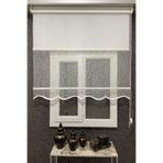 İNCİLİFE Çift Mekanizmalı Tomurcuk Dal Desenli Tül ve Stor Perde, 270 x 260 cm, Kırık Beyaz, Alüminyum Kasa İCL212