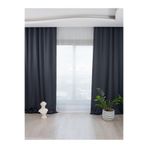 İNCİLİFE Lacivert Pilesiz Büzgülü Ekstraforlu Işık Geçirmez Blackout Fon Perde, 450 x 260 cm BLACKOUTLCV17