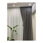 İNCİLİFE Lüks Keten Fon Perde, 100 x 250 cm, Açık Gri KETENFONN