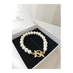 İnciora Jewelry Gerçek Doğal İnci 8 Mm Premıum Kalite Kelebek Uçlu Bileklik