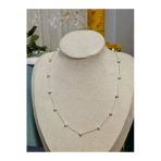 İnciora Jewelry Gerçek Doğal İnci Gümüş Zincir Aralıklı Kolye - 925 Ayar Gümüş, 4 Mm Gerçek Tatlı Su İnci