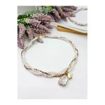 İnciora Jewelry Pembe Kuvars Ve Hematit Doğal Taşlı Gerçek Doğal İnci Kolye