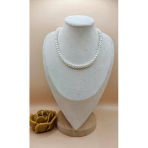 İnciora Jewelry Premium Kalite Gerçek Doğal İnci 8 Mm Disk Kesim Altın Kaplama Kolye 40 Cm + 5 Cm Uzatma Zinciri