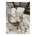 incisecrethome Sakura Ağacı 3 'lü Parça Pamuklu Halı Paspas (70x120-60x80 cm) + %100 Bambu Baş Havlusu Hediyeli Makinede Yıkanabilir Lüx ve Zerafet