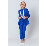 incity Kız Çocuk Önü Açık Çizgili 3/4 Kollu Blazer