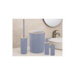İndecor Houseware Liza 4'lü Banyo Seti Antrasit Gri - Çöp Kovası WC Fırçası Sıvı Sabunluk Diş Fırçalık