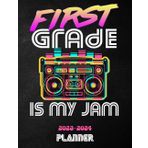 Independently published 1st Grade is my Jam 2023-2024 Planner: Monthly and Weekly Class Organizer | Lesson Plan Grade and Record Books for 1st Grade Teacher | July 2023-June ... to school Teacher | Boombox Teacher Cover