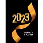 Independently published 2023 calendar & planner: Golden ribbon planner with calendar, monthly, weekly and daily agenda | january to december 2023