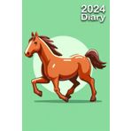 Independently published 2024 Diary: Chestnut Thoroughbred Horse | A5 Week to View Dated from Jan 2024 to Dec 2024 | Weekly Planner Agenda Personal Organiser