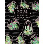 Independently published 2024 Weekly and Monthly Planner: Jan. 2024 - Dec 2024, Comprehensive Organizer for Women With Priorities And To Do List - 2024 Agenda With Important ... - Cute Cactus Terrarium Pattern On Black