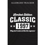 Independently published Allergies Tracker :Gift for 25 Years Old Vintage Classic Car 1997 25th Birthday: Gifts for Teens:Symptom Tracker Food Drinks Meal Journal Along With ... Book for Day Care, Home Care,Birthday Gifts