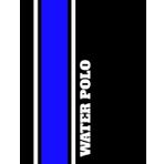 Independently published Blue, White, & Black Notebook - WATER POLO: Bold Blue, White, (& Black) Athletically Striped School/Team Colored (WATER POLO Themed) Composition ... 7.44" X 9.69" Matte Finish Paperback.