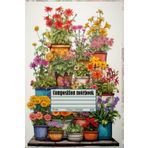 Independently published Composition Notebook: 120 pages, Half blank half ruled, Cream paper 6x9 inches, Flower-themed journal, flowers in a pot
